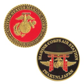 IWAKUNI JAPAN MARINE CORPS AIR STATION MILITARY BASE EGA CHALLENGE COIN