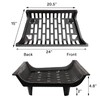 AGTEK 24 inch Fireplace Log Grate Heavy Duty Solid Steel