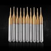 10pcs 3.175mm Shank Titanium Coating Tungsten Carbide End Mill Engraving