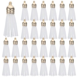 TOPPERFUN 100 Piezas Borlas de Colores, Flecos de Cuero Accesorios de Joyería, Llaveros Colgantes para Manualidades, Fabricación de Joyas, Bolsos, Pendientes, Dijes