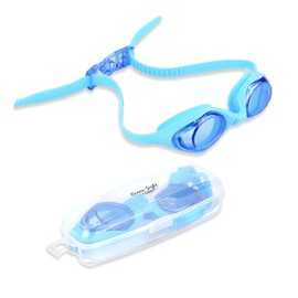 Noble Pack Kids Swimming Goggles – Swim Goggles with UV Protection, Antifog, Leakproof & Quick Adjust Quick Release System – Competitive Swim Goggles with Case (Blue) (Blue, Kids)