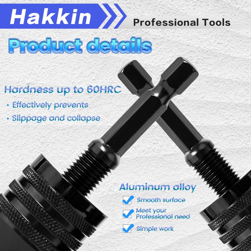 Hakkin 5Pcs Keyless Drill Chuck for Impact Driver, 1/4" Hex