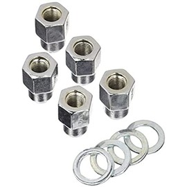 Weld Racing Lug Nut, 1/2-20 in Thread, 13/16 in Hex Head, Shank Seat, Open End, Washers Included, Steel, Chrome, Set of 5, 601-1456