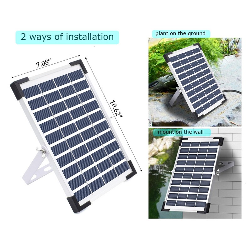 Lewisia 5W Solar Fountain Pump with Battery Backup LED Lighting