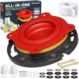 boeemi Toilet Flange Repair Kit with Elastic Wax Ring TF02-RI- Premium Toilet Seal and Gasket Replacement (with Sealing Caulk Tape)