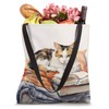 Cute Calico Cat With Books Kitten Lover Calico Critters Tote