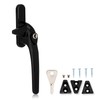 XFORT Locking Cockspur Window Handle Installation Kit in Black, Right