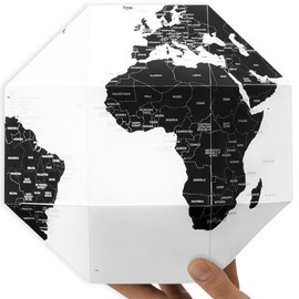DearWorld, The Pinnable Globe with 50 Pins, 3d Map for Home, Business & Office Décor, Premium Quality Thick Paper, Assembles in Seconds, Perfect Gift for Travelers (World with Country Names Small)