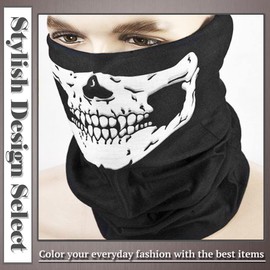 ONE LIMITATION FK002 Face Guard, Neck Warmer, Survival Game, Skull, Skull, UV Rays, White