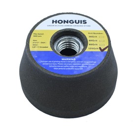 HONGUIS 3 Inch Green Silicon Carbide Grinding Stone Wheel,Flaring Cup Wheel for Granite Marble Concrete Masonry with 5/8"-11 Threaded Arbor(120 Grit)