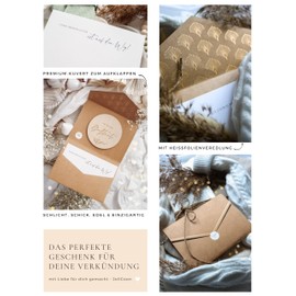 Joli Coon Du wirst Großtante Wooden Disc with Folding Envelope and Seal Sticker - Pregnancy Announcement Great Aunt