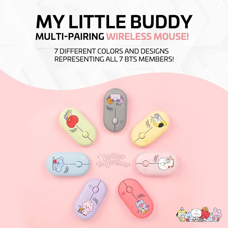 ROYCHE BTS Inspired Characters Multi Pairing Wireless Mouse, Little Buddy