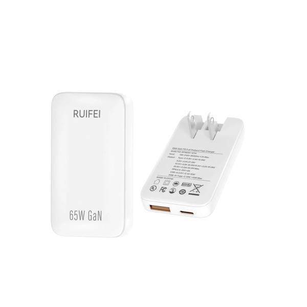 Ruifei 65W Flat USB C Wall Charger2 Ports USB C