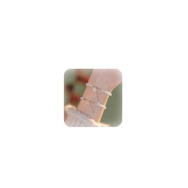 Pearl Bracelet for Women White Faux Pearl Bracelet Pearl Beaded Bracelet Gold Chain Bracelet Dainty Pearl Link Bracelet Jewelry Gift for Teen Girls (silver)