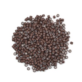 200 Pcs Silicone Lined Micro Links Beads Hair Extensions Beads 4.0 mm Hair Tinsel Beads for Hair Extensions (Brown)