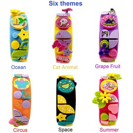 SIENON 6Pack Dots Bracelets Building Block, DIY Creative Craft Project Bracelet Making Kit for Kids Friendship Construction Toys for Boys Girls Birthday Christmas Party Favors