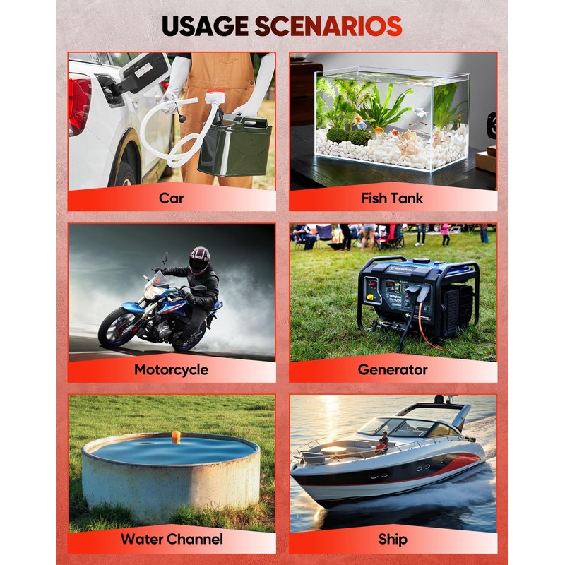 Saker Portable Fuel Pump, Automatic Fuel Transfer Pump with Auto-Stop,