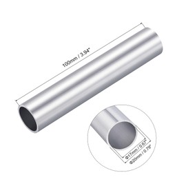 TOP-VIGOR 1Pc 6063 Aluminum Round Tube, 20mm OD 17mm ID 100mm Length Seamless Aluminum Straight Tubing Metal Pipe for Industry DIY Projects
