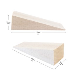 Haggiy hardwood wedges - beech wheel chocks (pack of 10), beige
