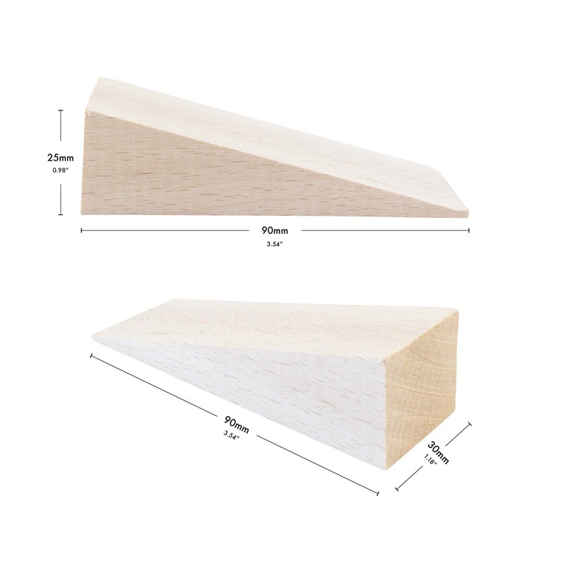 Haggiy hardwood wedges - beech wheel chocks (pack of 10),