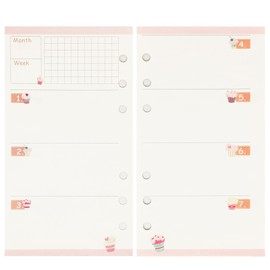 Zelten Colourful 40 Sheets 80 Pages Loose Leaf Perforated Paper Refills Paper for 6-Hole Binder Personal Organiser Diary Notebook Refillable Planner (A6, Cupcake Weekly Planner)