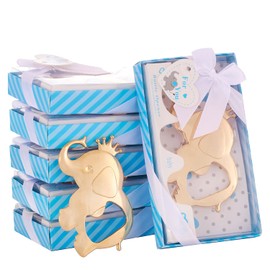 16 Pack Elephant Theme Baby Showers Party Favors Bottle Opener Party Favor for Guests Elephant Bottle Opener Girl Baby Shower Souvenirs Birthday Bridal Shower Wedding Favor Gift (Blue, 16)