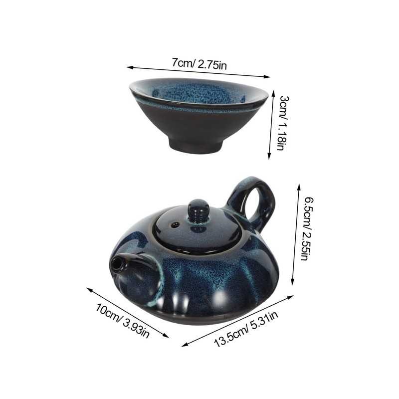 LABRIMP 1set Ceramic Teapot Set Teapot and Cups Portable Tea