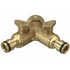 Unibos | Solid Brass Double Hose Connector for Outdoor Tap
