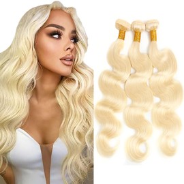 613 Bundles Human Hair Blonde Bundles 613 Body Wave Bundle 16 18 20 Inch Soft And Healthy Unprocessed Remy Hair Extensions