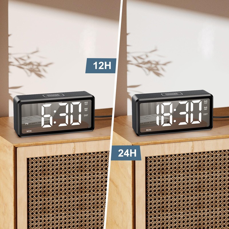 Ankilo Alarm Clocks Bedside, Digital Alarm Clock for Heavy Sleepers