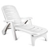 Safstar Folding Chaise Lounge Chair w/Wheels, Back Adjustable Rolling Lounger