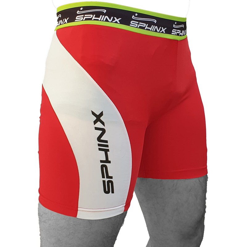 SPHINX Compression Short Lycra Short (L, Red) Shorts, Unisex-Adult