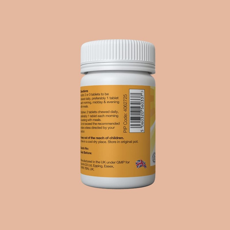 Chewable Calcium 500mg with Vitamin D3 200IU (100 Orange Tablets)