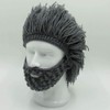 YEKEYI Adult Beard Hat with Horn, Warm Knitted Wool, Funny