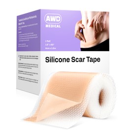 AWD Silicone Scar Sheets for Surgical Scars - Medical Grade Silicone Scar Tape for C Section, Tummy Tuck Tape, Keloid Treatment - Silicone Skin Patches After Surgery Must Haves (1.6" x 60" Roll) | AWD Medical