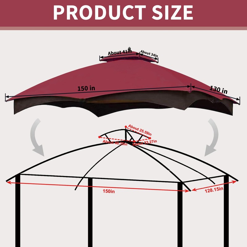 SCOCANOPY Replacement Top Compatible with Lowe's Allen Roth 10X12 Gazebo