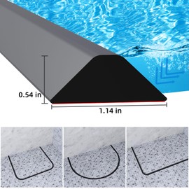 Duzzy 75 Inch Collapsible Shower Water Dam, Shower Threshold Water Stopper Barrier and Retention System and Keeps Water Inside Threshold Dry and Wet Separation, Suitable for Bathroom & Kitchen