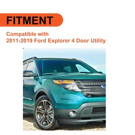 ECOTRIC Right A-Pillar Molding Windshield Outer Trim Compatible with 2011-2019 Ford Explorer 4 Door Utility Replace for BB5Z-7803145-AA, BB5Z-7803137-AB W/Side Tape (Passenger Side)