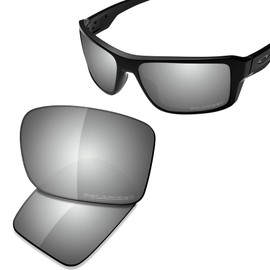 Saucer Premium Replacement Lenses for Oakley Double Edge OO9380 Sunglasses, High Defense - Chrome Metal Polarised