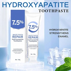 7.5% Hydroxyapatite Toothpaste, Fluoride-Free Hydroxyapatite Toothpaste Whitening 7.5, 7.5% Nano Hydroxyapatite ToothpasteWhite Tooth Repair, Tooth Strengthening, Gentle Mint, Fresh Breath (2pcs)