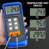 Handheld Digital K-Type Thermometer with Two Channels and Two Thermocouples,