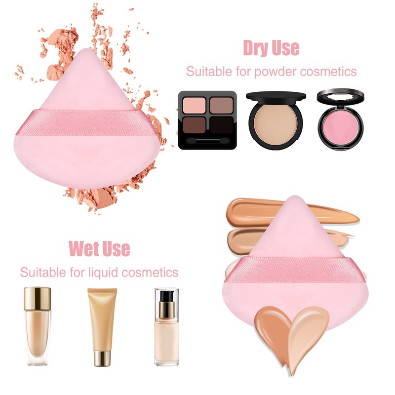 Pimoys 15 Pieces Powder Puff Face Triangle Makeup Puffs for