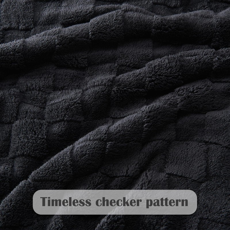 NEWCOSPLAY Super Soft Throw Blanket Black Premium Silky Flannel Fleece