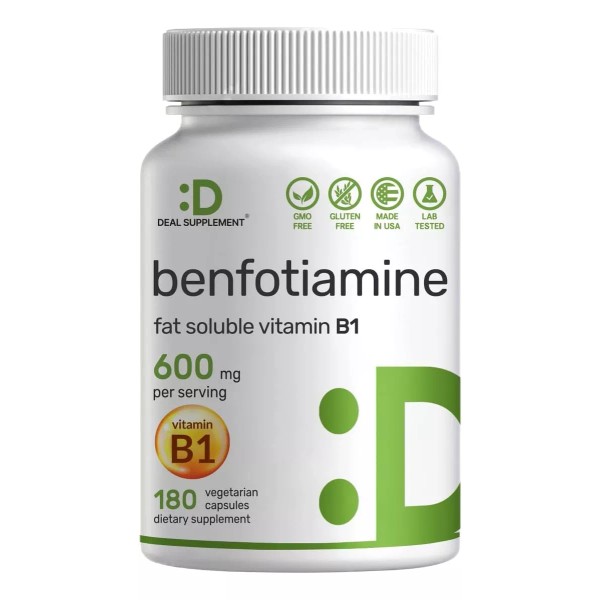 deal Suplement Benfotiamina De 600 Mg Por Porción, 180 Cápsulas Hecho Usa