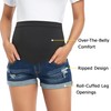 fitglam Women's Maternity Jean Shorts Over Belly Pregnancy Denim Shorts