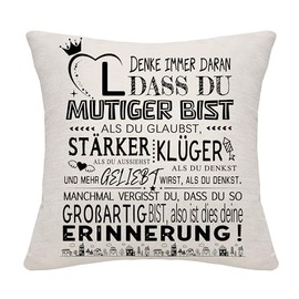 Bommex Inspirational Gift A-Z Initials DASS Du Bold Pillowcases for Women Men Girls Boys Sister Friends Mum Dad Grandma Daughter Son Positive Gift Birthday (L)