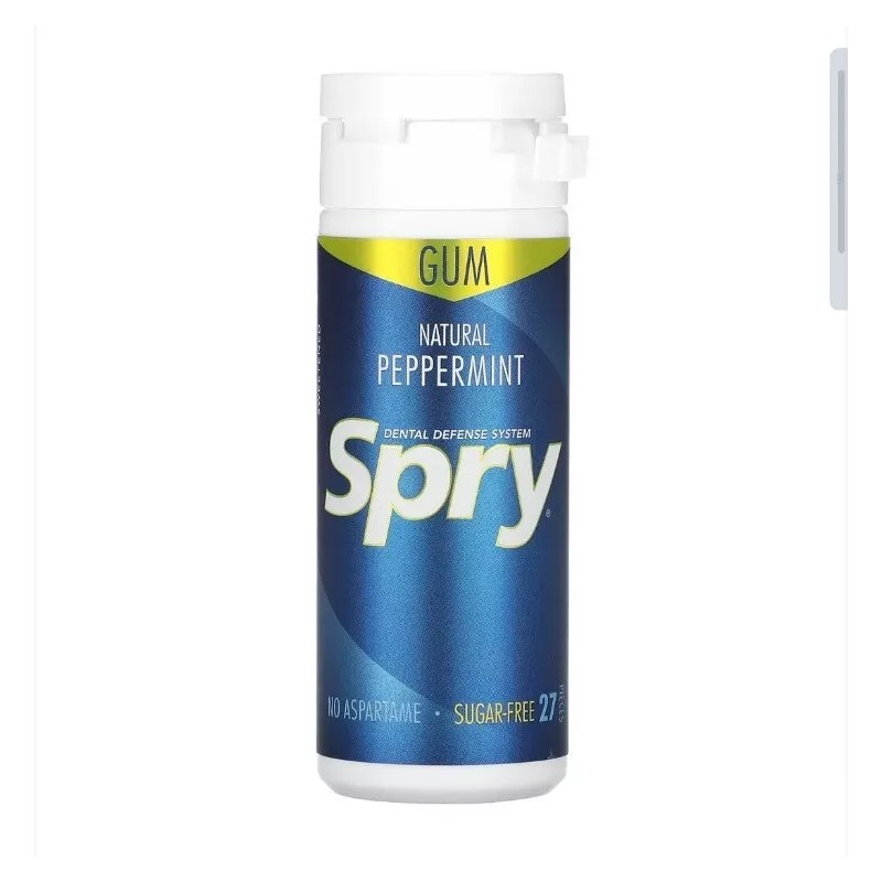 SPRY GUM Xylitol Gum PEPPERMINT Sugar Aspartame Free 162 Pcs