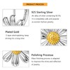 925 Sterling Silver Daisy Earrings 18K White Gold Plated Daisy