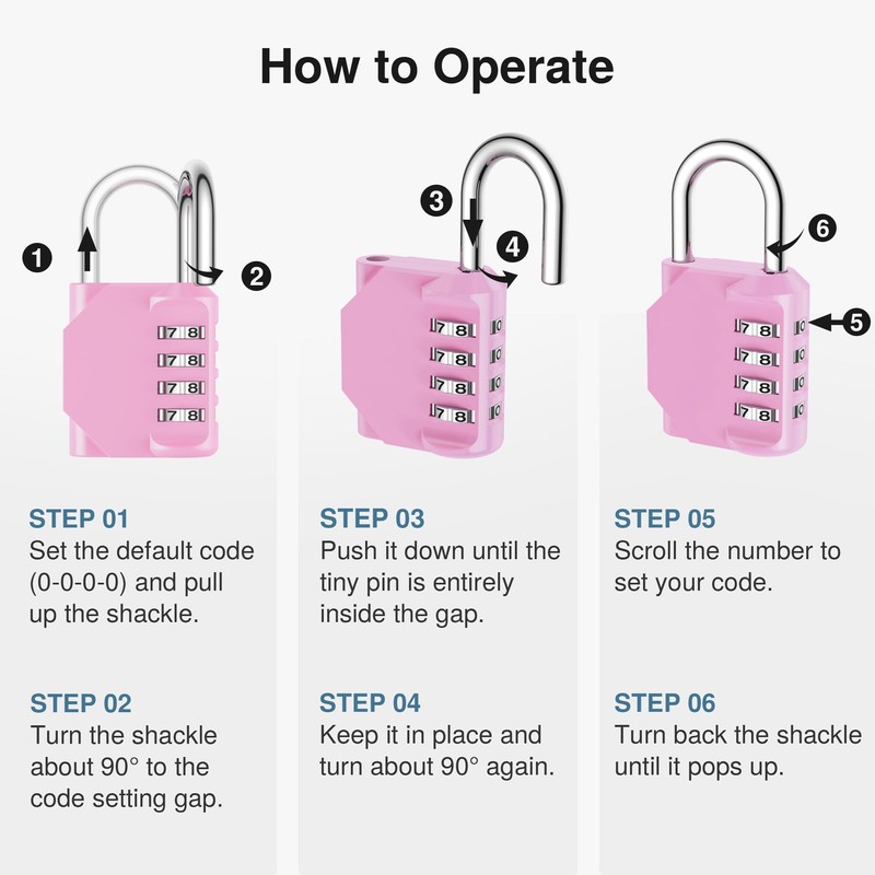 Puroma Combination Lock 4 Digit Waterproof Locker Locks Secure Outdoor