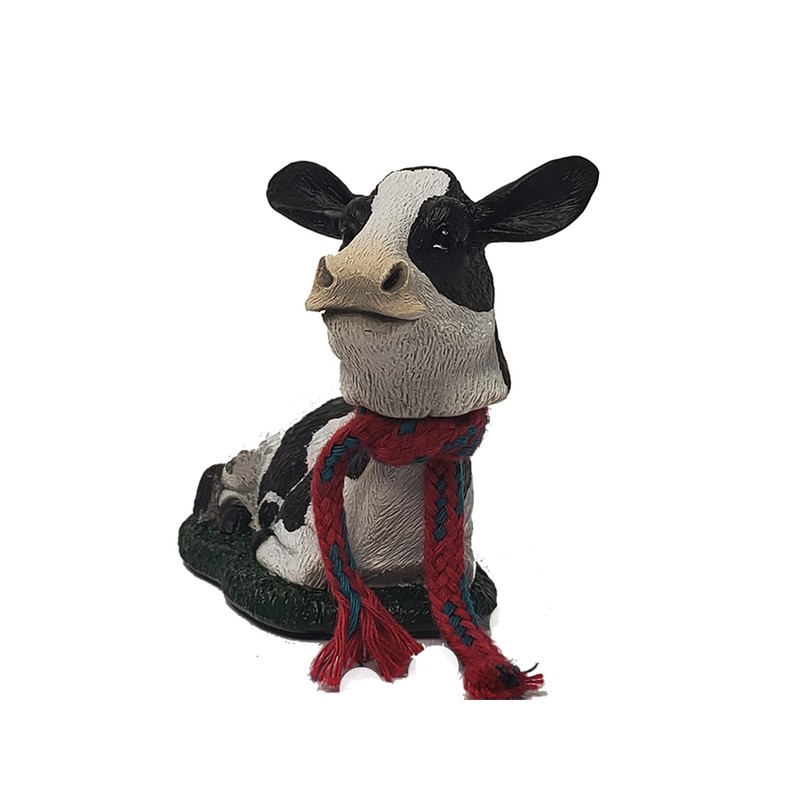 Animal Den Cow Bobblehead Figure Statue for Car Dashboard Holstein